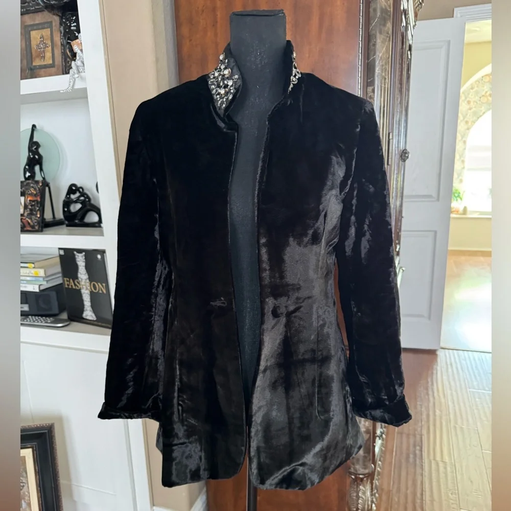 Soft Surroundings Elegant Black Velvet‎ Blazer
